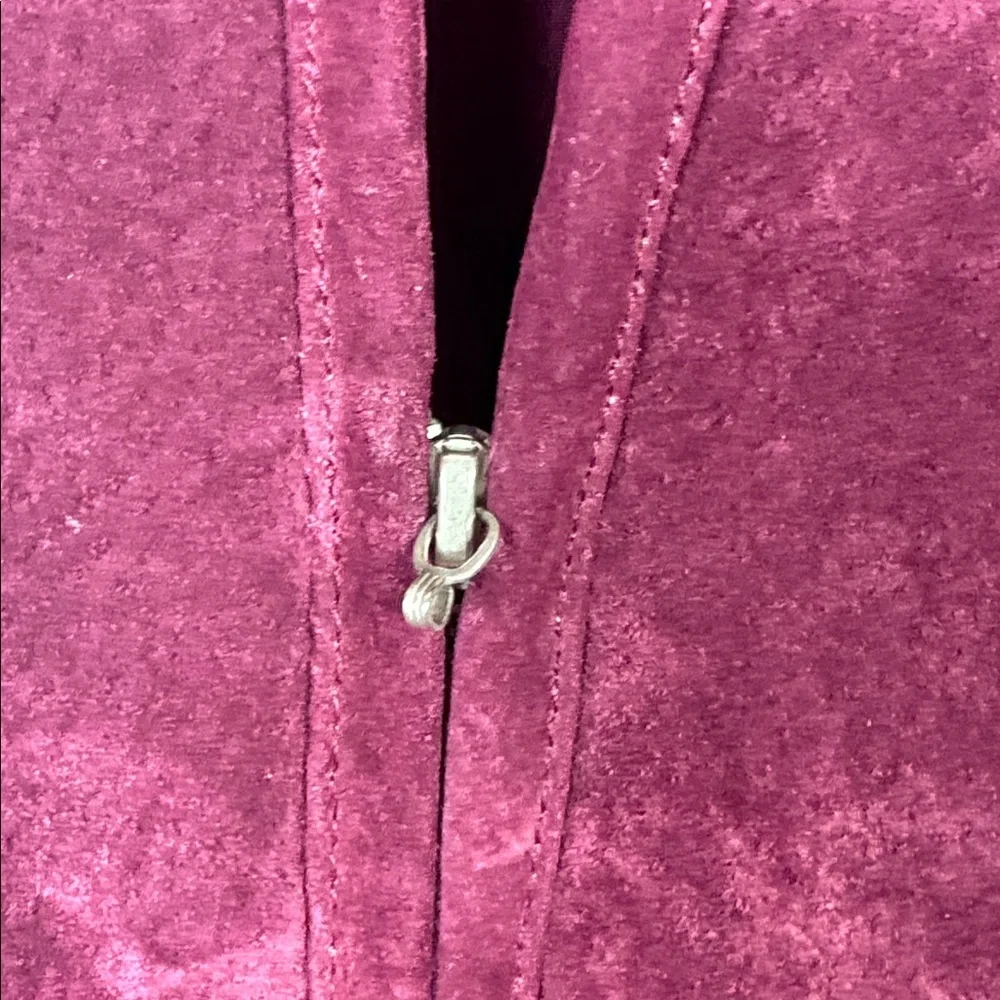 LIVE A LITTLE Vintage Suede Leather Zip Front Jacket size small